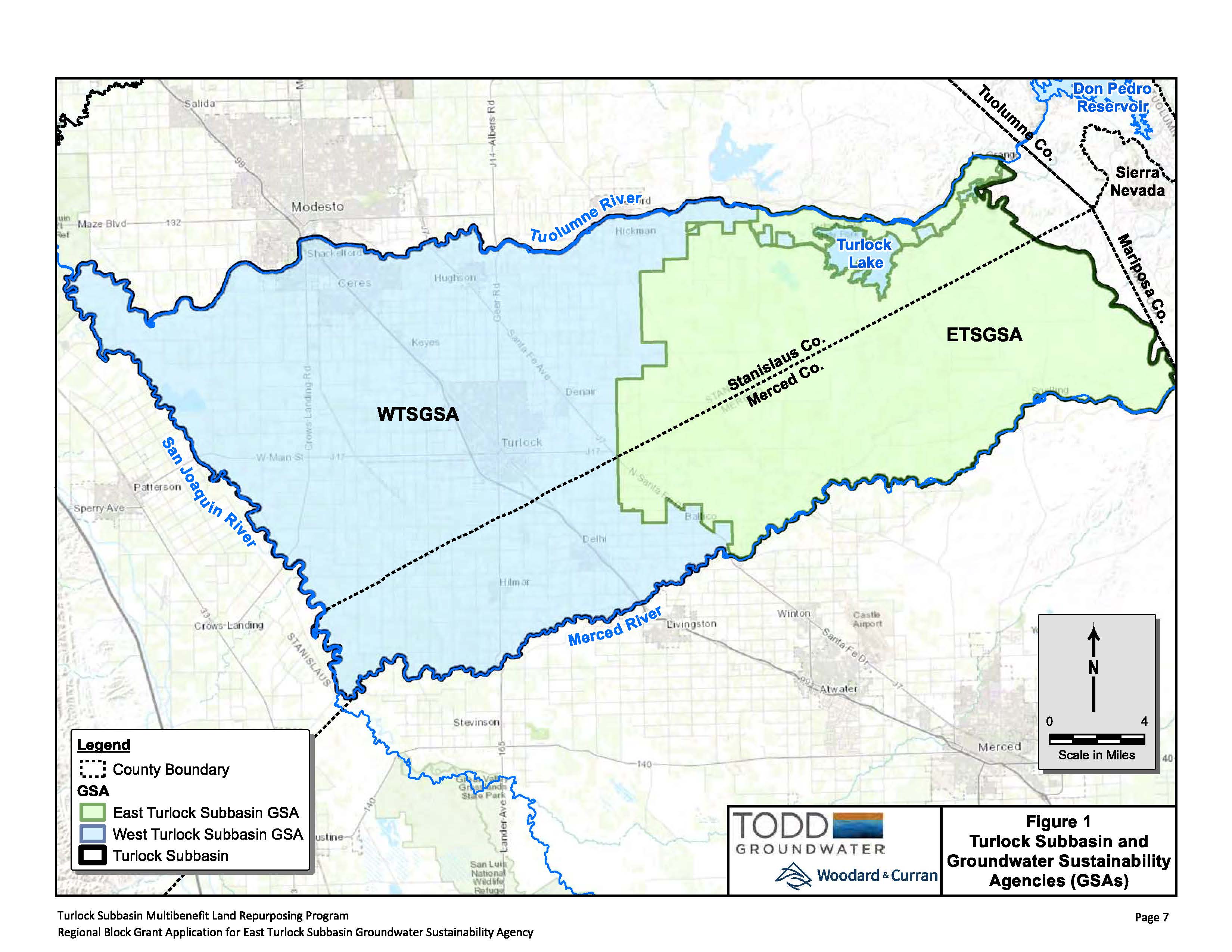 Map of the Turlock Subbasin